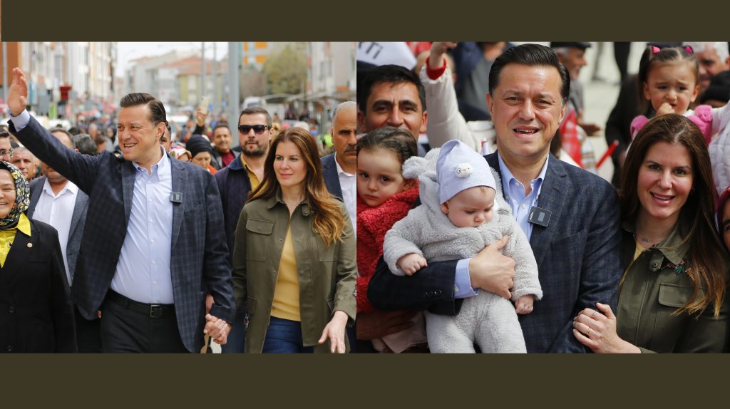 Eşi her an yanındaydı.. Seçim sürecinde hiç yalnız bırakmadı