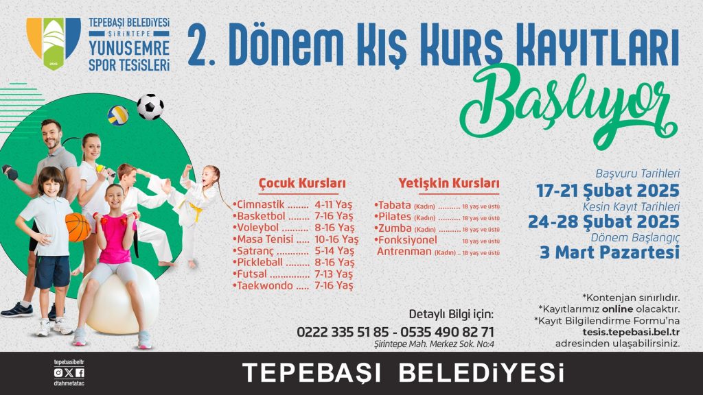 Yetişkin ve çocuk kurslarına kayıtlar 17 Şubat’ta başlıyor!