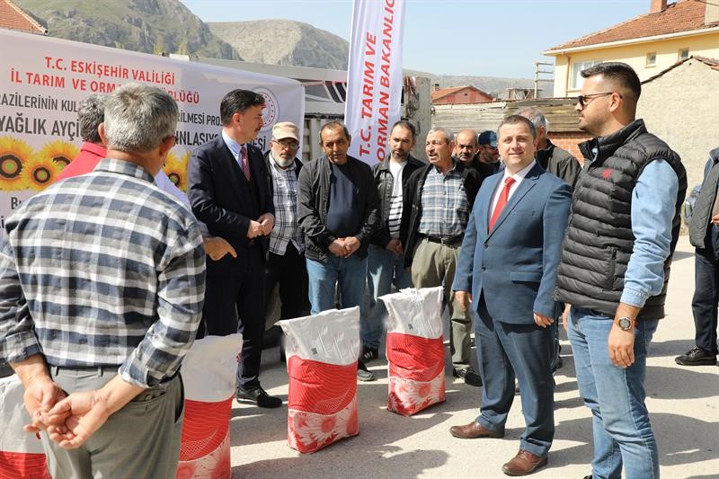 Üreticilere yağlık ayçiçeği tohumları teslim edildi