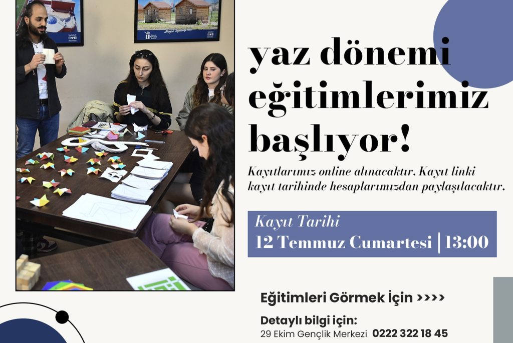 Yaz dönemi eğitimlerine kayıtlar 12 Temmuz’da başlıyor