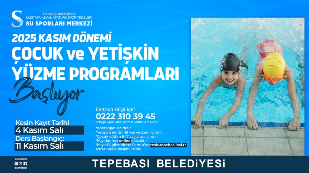 Yüzme kayıtları 4 Kasım’da başlıyor!